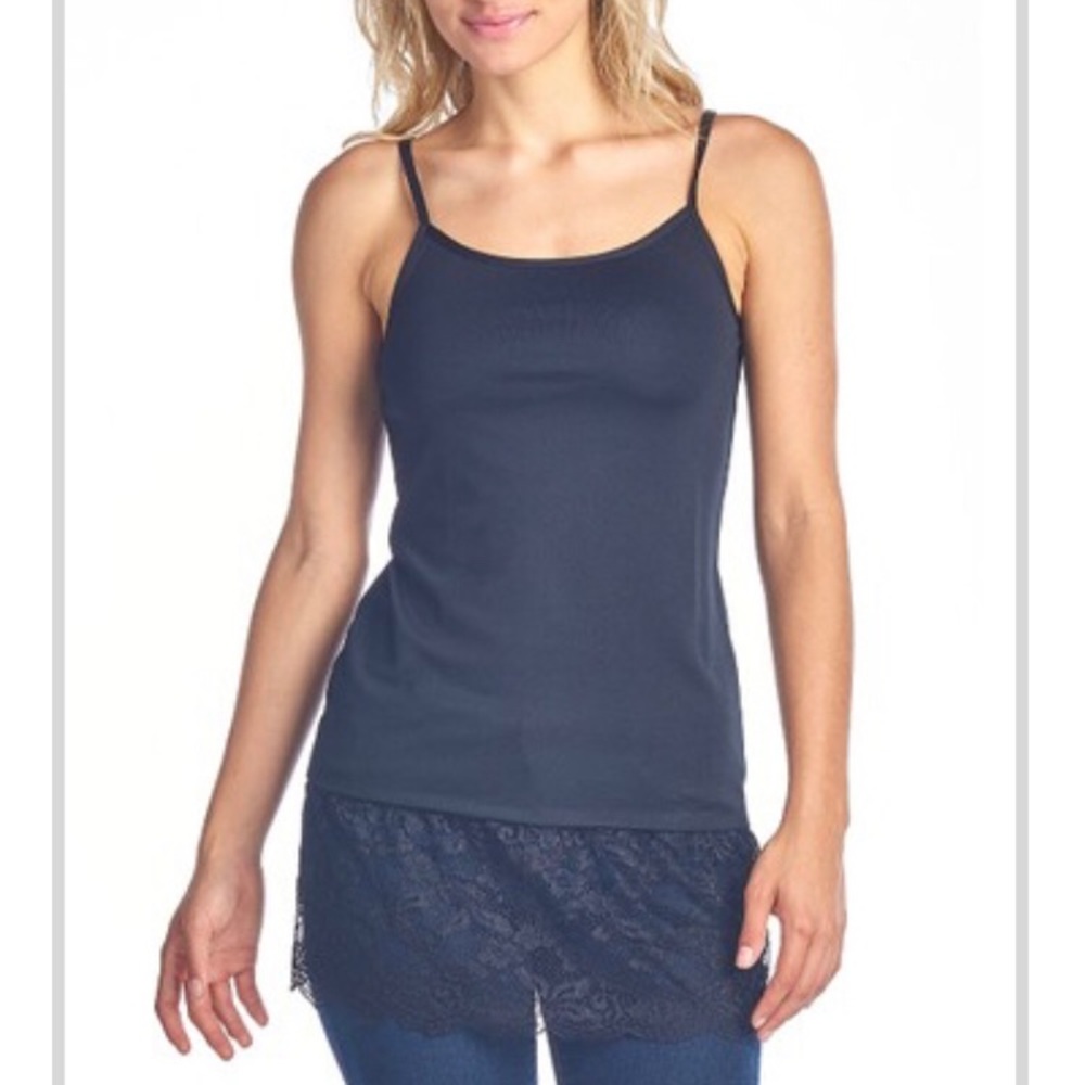 Black Lace-Trim Camisole